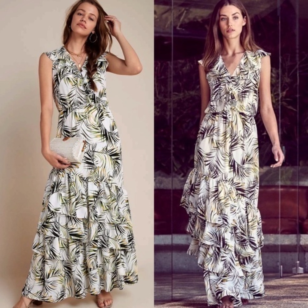 MISA Los Angeles floral print Ruffled Maxi Dress